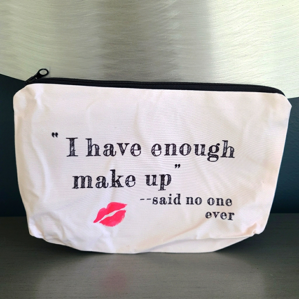 New cute cosmetic makeup black white bag
